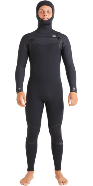 2025 Billabong Mens Furnace Natural 5/4mm Hooded Chest Zip Wetsuit ABYW200122 - Black